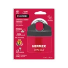 Candado de hierro 50 mm, gancho protegido, llave de disco 6