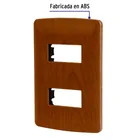 Placa 2 módulos de ABS, línea Italiana, acabado madera 2