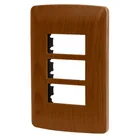 Placa 3 módulos de ABS, línea Italiana, acabado madera 1