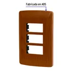 Placa 3 módulos de ABS, línea Italiana, acabado madera 2