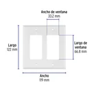 Placa 2 ventanas, de policarbonato, línea Classic, VOLTECK 2