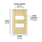 Placa 2 módulos, de aluminio, línea Económica, VOLTECK 2