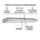 Campana extractora 80cm, empotrable, acero inoxidable, FOSET 2
