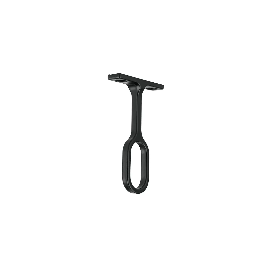 Soporte central para tubo ovalado de clóset, negro mate