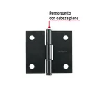 Bisagra cuadrada 2', acero negro mate, cabeza plana, HERMEX 2