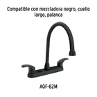Cuello largo para mezcladora de fregadero, negro mate, AQUA 4