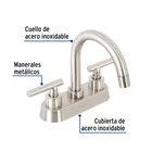 Mezcladora p/lavabo, bar, manerales palanca, satín, TÚBIG 2