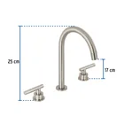 Mezcladora p/lavabo,taladros separados,palanca, satín, TÚBIG 2
