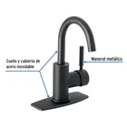 Monomando corto para lavabo, negro mate, FOSET TÚBIG 2
