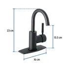 Monomando corto para lavabo, negro mate, FOSET TÚBIG 3