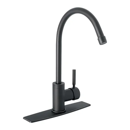 Monomando para fregadero, cuello alto, negro mate, TÚBIG