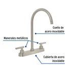 Mezcladora para fregadero, manerales palanca, satín, TÚBIG 2