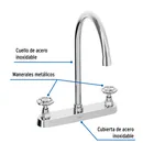 Mezcladora para fregadero, manerales redondos, cromo, TÚBIG 2