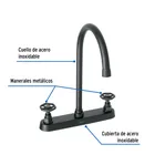 Mezcladora p/fregadero, manerales redondos, negro mate TÚBIG 2