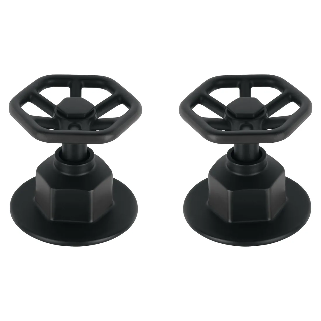 Juego de 2 manerales para regadera, volante, negro, TÚBIG
