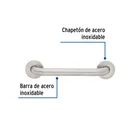 Barra recta de seguridad, acero inoxidable, 30cm, FOSET 2