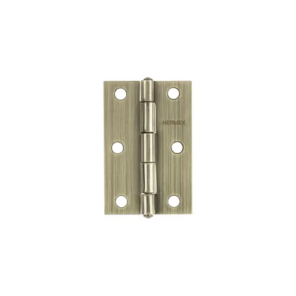 Bisagra rectangular 3 x 2', latón antiguo, HERMEX