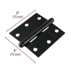 Bisagra cuadrada 3', acero negro mate, cabeza redonda HERMEX 3