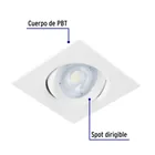 Luminario LED empotrable 5W 6500K, cuadrado, blanco, VOLTECK 2