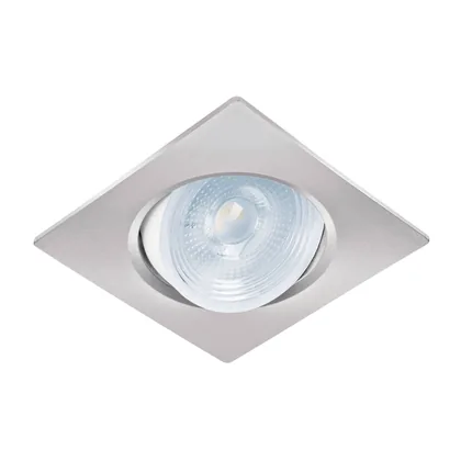 Luminario LED empotrable 5W 6500K, cuadrado, cromo, VOLTECK