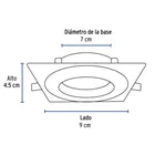 Luminario LED empotrable 5W 6500K, cuadrado, cromo, VOLTECK 3