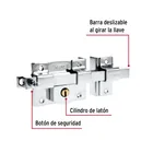 Cerradura de barra fija, derecha, HERMEX 2