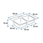 Tarja de empotrar 84x56cm doble tina, FOSET BASIC 2