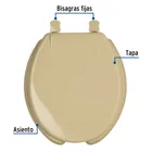 Asiento redondo para WC, abierto, beige, AQUA 3