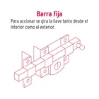 Cerradura de barra fija, izquierda, HERMEX 3