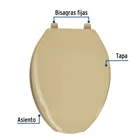 Asiento alargado para WC, abierto, beige, AQUA 3