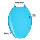 Asiento alargado para WC, abierto, azul, AQUA 3