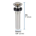 Contra para lavabo, sin rebosadero, sistema push, satín 2