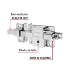 Cerradura de barra fija, llave tetra, izquierda, HERMEX 4