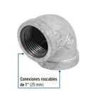 Codo 90° acero galvanizado de 1', FOSET 2
