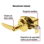 Cerradura manija 'Turín', recámara latón brillante,cil latón 4
