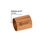 Cople de cobre 1/2', sin ranura, FOSET BASIC 2