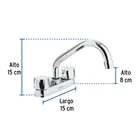 Mezcladora 4' para lavabo, tubular, cartucho cerámico 2