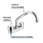 Mezcladora 4' para lavabo, tubular, cartucho cerámico 4