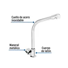 Llave individual fregadero, cuello cobra, hexagonal, BASIC 3