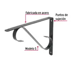 Ménsula reforzada negra 11 x 8', diseño colonial , FIERO 3