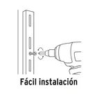 Cremallera sencilla blanca para ménsulas planas, 1.5m, FIERO 3