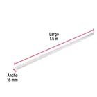Cremallera sencilla blanca para ménsulas planas, 1.5m, FIERO 5
