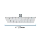 Regadera cuadrada 8', acero inox, sin brazo, cromo, TÚBIG 3