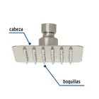 Regadera cuadrada 4', acero inox, sin brazo, satín, TÚBIG 2