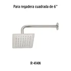 Regadera cuadrada 6', acero inox, sin brazo, satín, TÚBIG 5