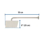 Regadera cuadrada 8', acero inox, con brazo, satín, TÚBIG 3