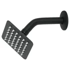 Regadera cuadrada 4', acero inox, con brazo, negro, TÚBIG 1