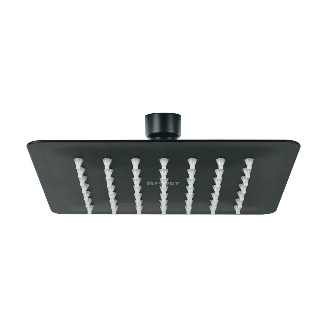 Regadera cuadrada 6', acero inox, sin brazo, negro, TÚBIG