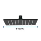 Regadera cuadrada 8', acero inox, sin brazo, negro, TÚBIG 3