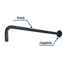 Brazo recto 50 cm con chapetón para regadera, negro mate 2